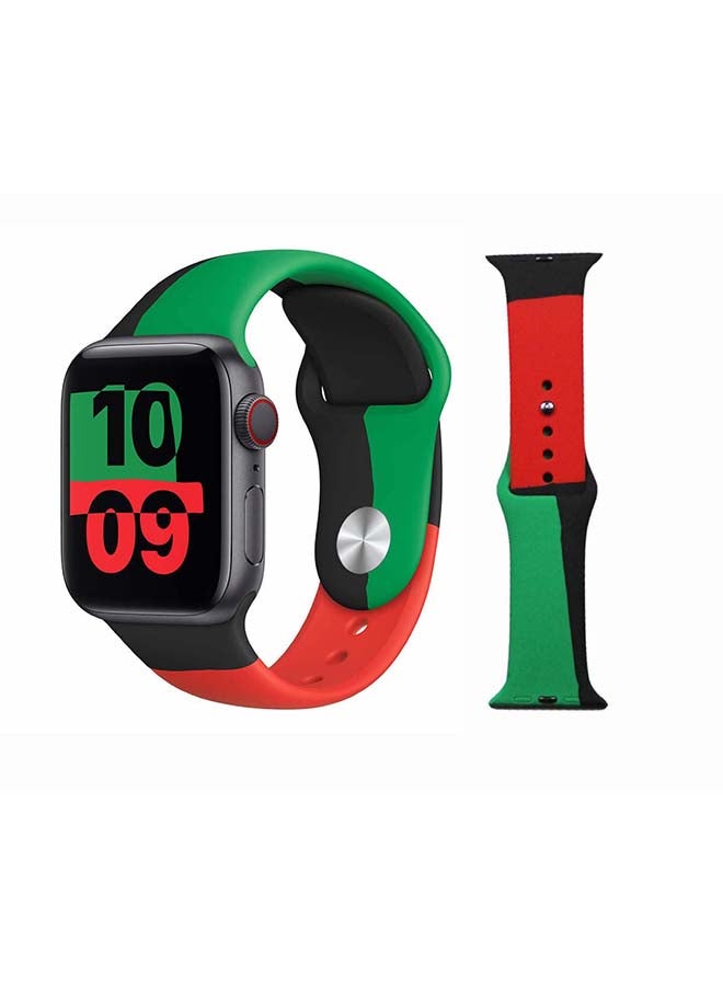 Perfii Trico Replacement Band For Apple Watch Series 6/SE/5/4/3/2/1 40/38mm Red/Green - Image 1