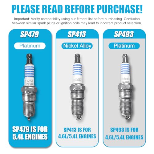 MAS Set of 10 Ignition Coils Pack DG508 & Motorcraft Platinum Spark Plugs SP479 Compatible with Ford E350 E450 F250 F350 F450 F550 Econoline Super Duty F53 6.8L V10 DG457 3W7Z-12029-AA - Image 2