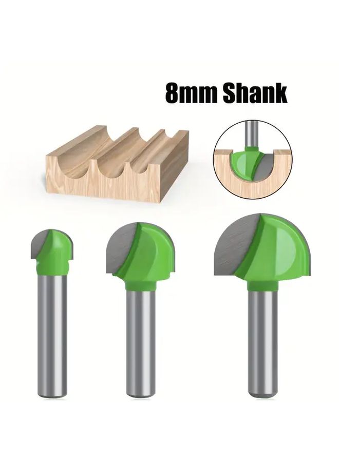 8mm Ball End Mill 8x6 Model Solid Carbide Rounded Tip Radius Core Box Cutter - Image 1
