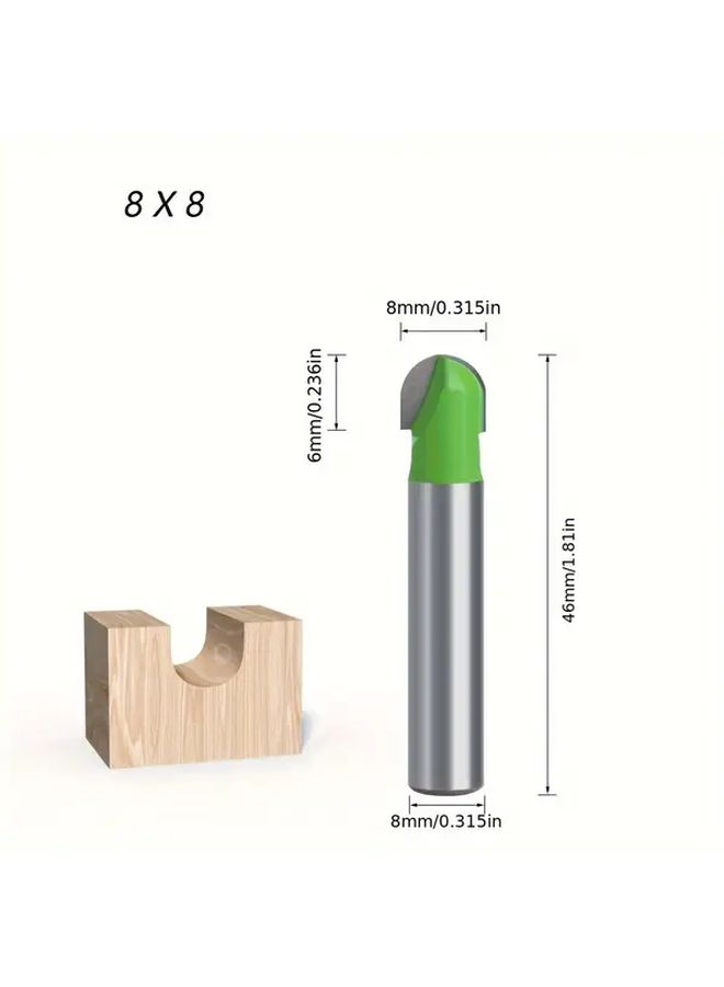 8mm Ball End Mill 8x6 Model Solid Carbide Rounded Tip Radius Core Box Cutter - Image 4