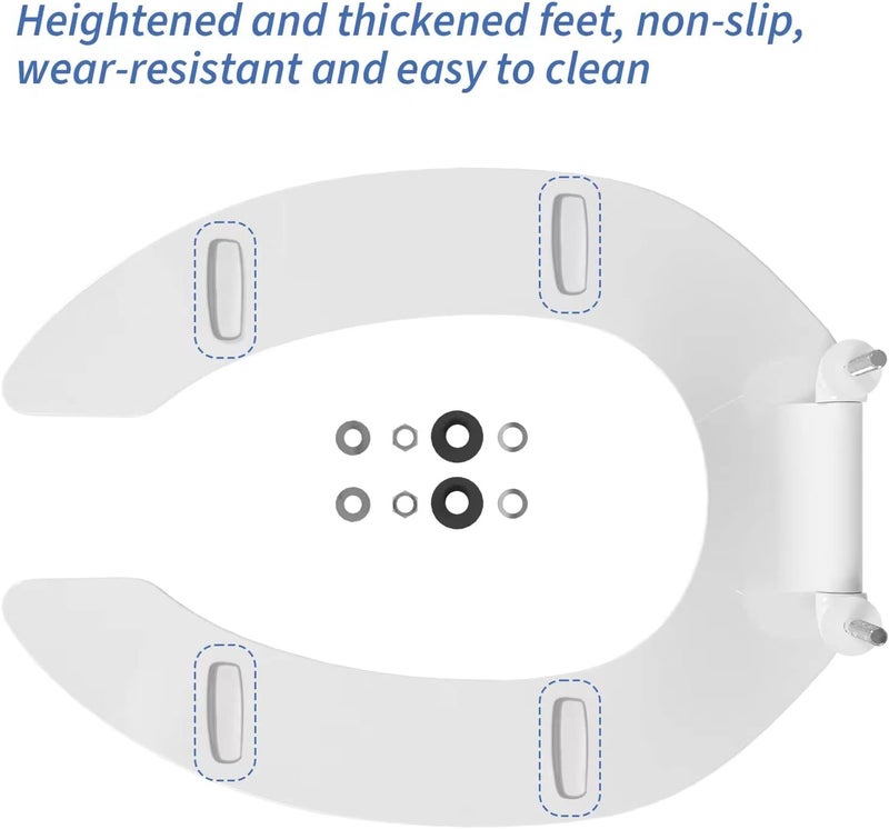 CcBello Commercial Heavy Duty Open Front Toilet Seat Without Cover, Thickened Material, Never Loosen, ELONGATED, White (18.5”), 1-Pack - Image 3
