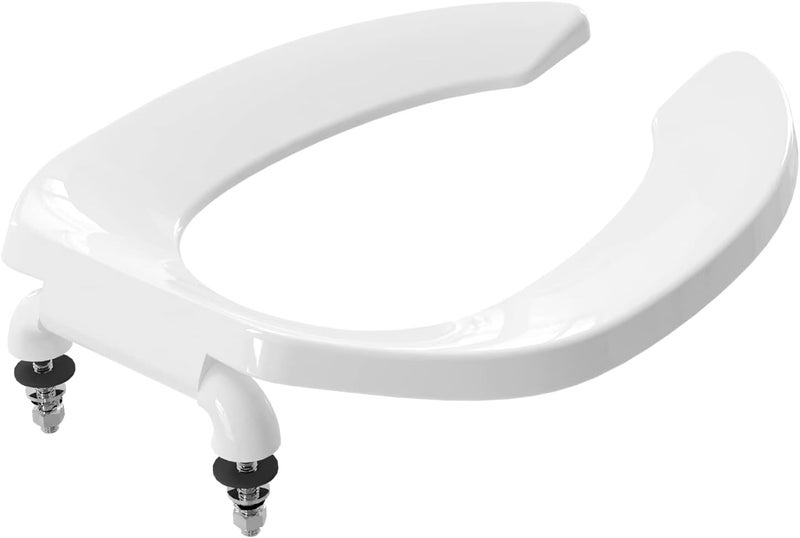 CcBello Commercial Heavy Duty Open Front Toilet Seat Without Cover, Thickened Material, Never Loosen, ELONGATED, White (18.5”), 1-Pack - Image 1