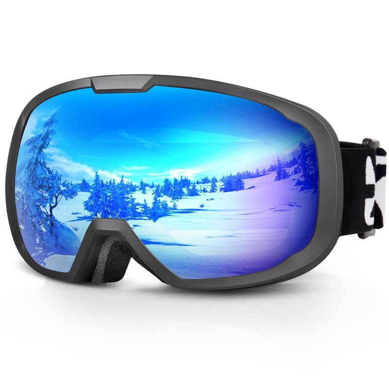 EXP VISION Ski Goggles for Men Women, OTG Snowboard Goggles with 100% UV Protection Anti Fog Lens Snow Goggles (Blue) - Image 1