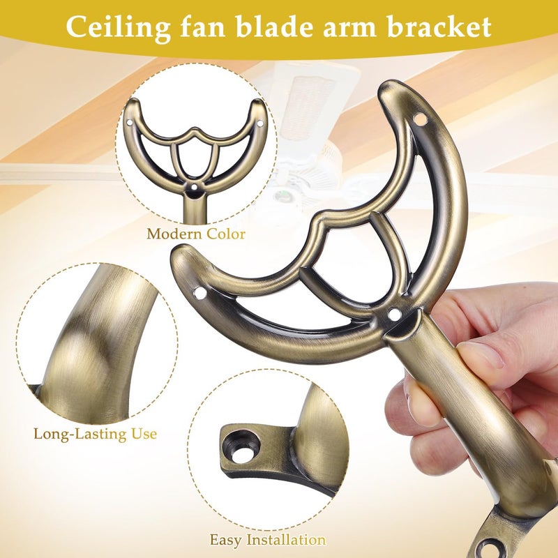 Golden Ceiling Fan Bracket Support Rod Balancing Arm Replacement Accessory Zinc Alloy - Image 3