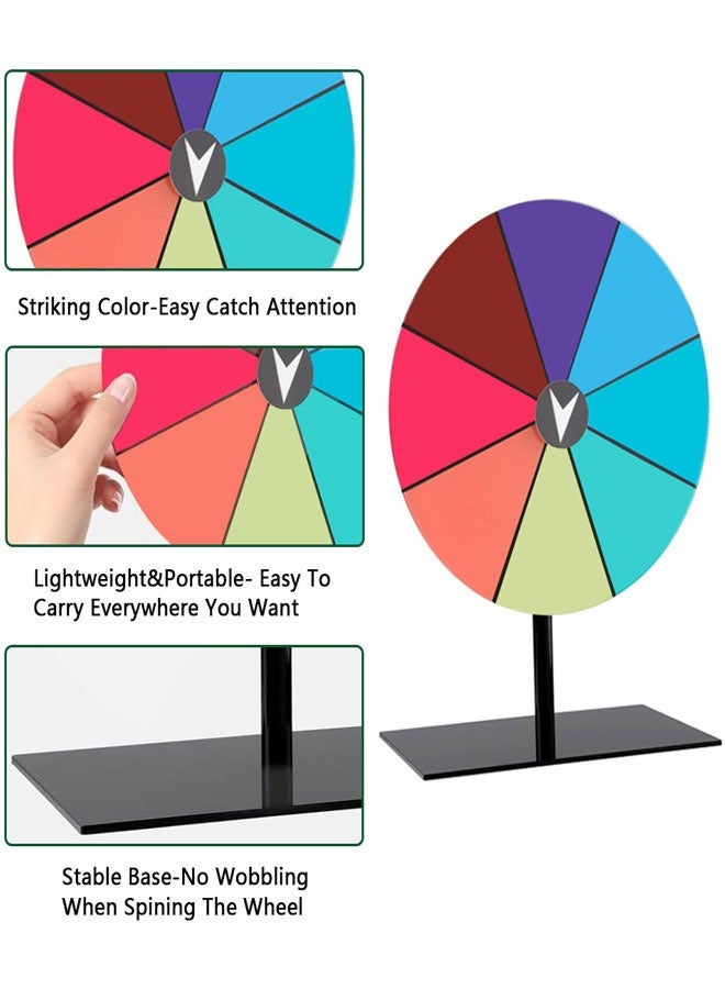 HAWAWA Spinning Prize Wheel 20CM Tabletop Spin Wheel for Prizes with Stand, 8 Color Slots, Tabletop Roulette Spinner, Erasable Surface for Trade Show Carnival Party Fortune Game - Image 3