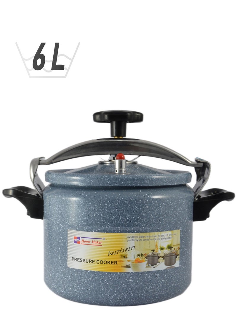 Homemaker 6Liters Ceramic Coating Aluminium Pressure Cooker With Induction Base - 22Cm - 6 Liter Capacity - Grey Grey - Image 1