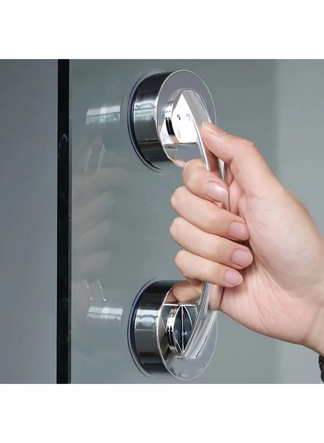White Modern Minimalist Non Perforated Long Door Handle Strong Suction Cup Design - Image 5