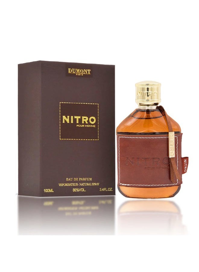 Dumont - NITRO POUR HOMME - 3.4 Eau De Parfum - Men's Perfume with Fruity, Floral, Woody & Masculine Fragrance - Long Lasting Cologne Mist & Body Spray - for Him - Image 1