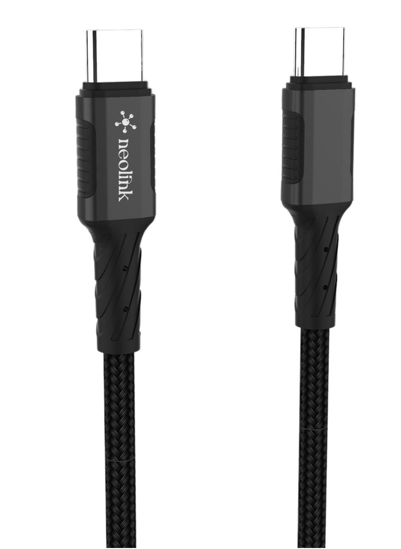 نيو لينك neolink USB 3.0 100W 5A كابل شحن سريع من النوع C إلى النوع C، كابل شاحن USB مضفر من النايلون من النوع C متوافق مع Samsung Galaxy Note 20/10/10+/9/8، S10 S10E، S20 S9 S8 Plus  - Image 1