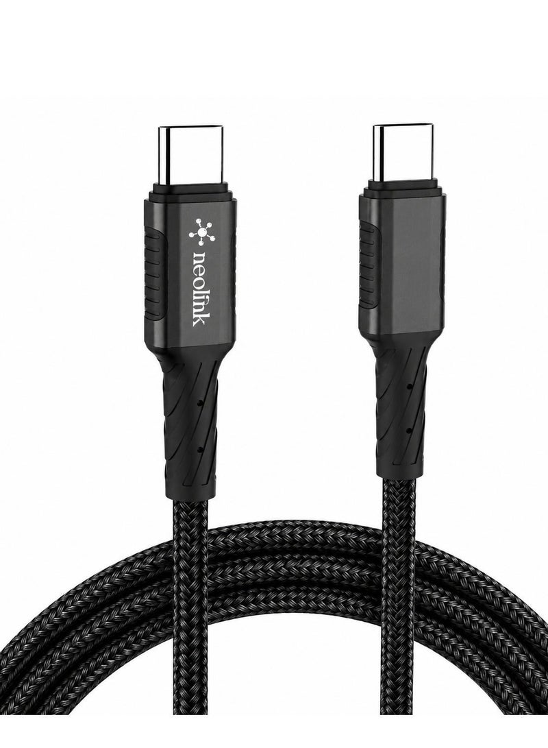 نيو لينك neolink USB 3.0 100W 5A كابل شحن سريع من النوع C إلى النوع C، كابل شاحن USB مضفر من النايلون من النوع C متوافق مع Samsung Galaxy Note 20/10/10+/9/8، S10 S10E، S20 S9 S8 Plus - Image 1