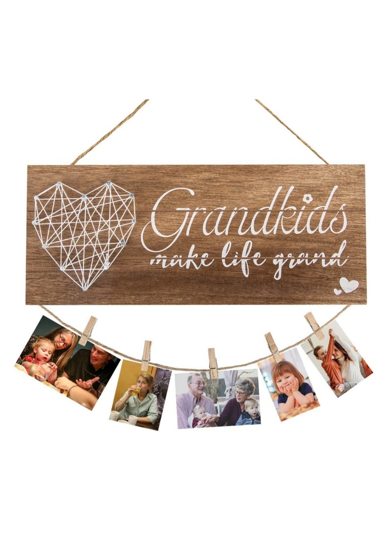 Captaintech Grandkids Picture Frames Gifts for Grandma Grandpa, Grandkids Photo Frame, Mothers Day Gifts for Grandmother, Grandchildren, Grandkidser Birthday Gifts for Grandparents (13.5 * 5.5 inch) - Image 1