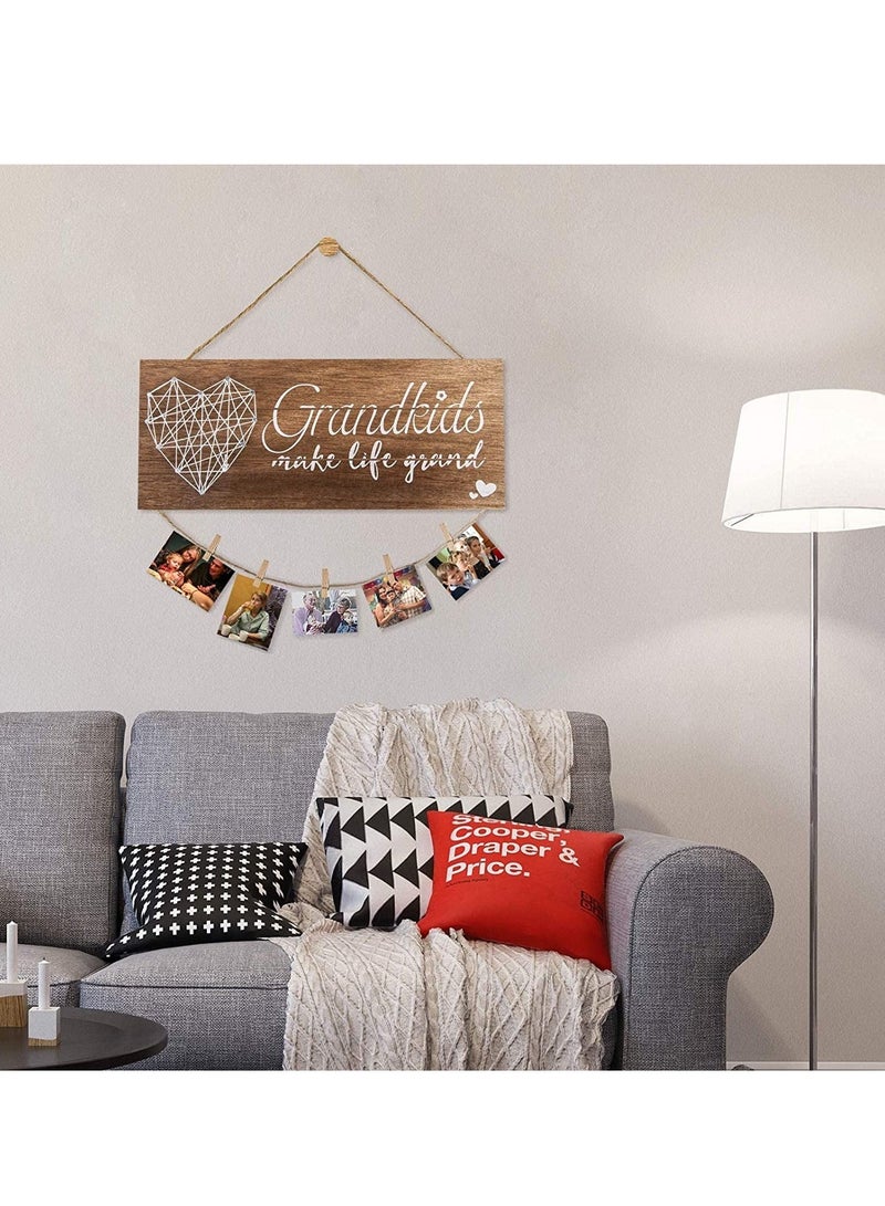 Captaintech Grandkids Picture Frames Gifts for Grandma Grandpa, Grandkids Photo Frame, Mothers Day Gifts for Grandmother, Grandchildren, Grandkidser Birthday Gifts for Grandparents (13.5 * 5.5 inch) - Image 2