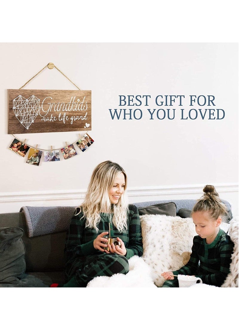 Captaintech Grandkids Picture Frames Gifts for Grandma Grandpa, Grandkids Photo Frame, Mothers Day Gifts for Grandmother, Grandchildren, Grandkidser Birthday Gifts for Grandparents (13.5 * 5.5 inch) - Image 3