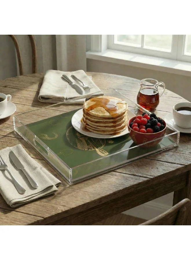 صلصال Fares Large Serving Tray - Olive Green