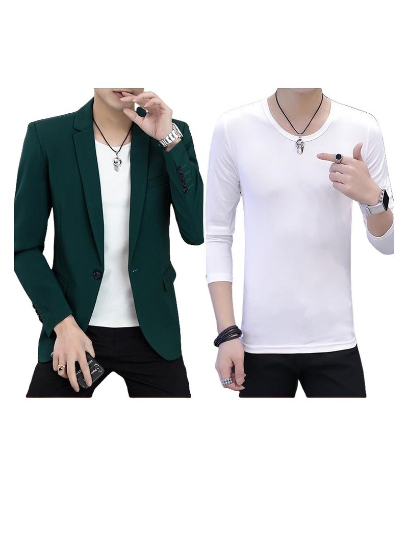 Shougu New Business Casual Slim-fit Suit And Polo Shirt  - Image 1