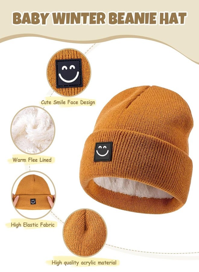 Hispeka Baby Beanie Mittens Scarf Set,Toddler Kids Winter Hat and Thermal Gloves Neck Warmer Set for Girls Boys Beige - Image 2