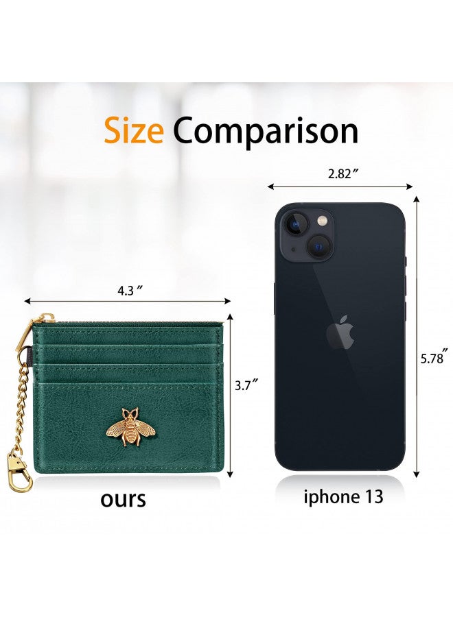SEAVILIA SEAVILIA Card Holder Keychain Wallet for Women with ID Window RFID Coin Purse Bee Gifts Slim Minimalist Small Wallet  - Image 2