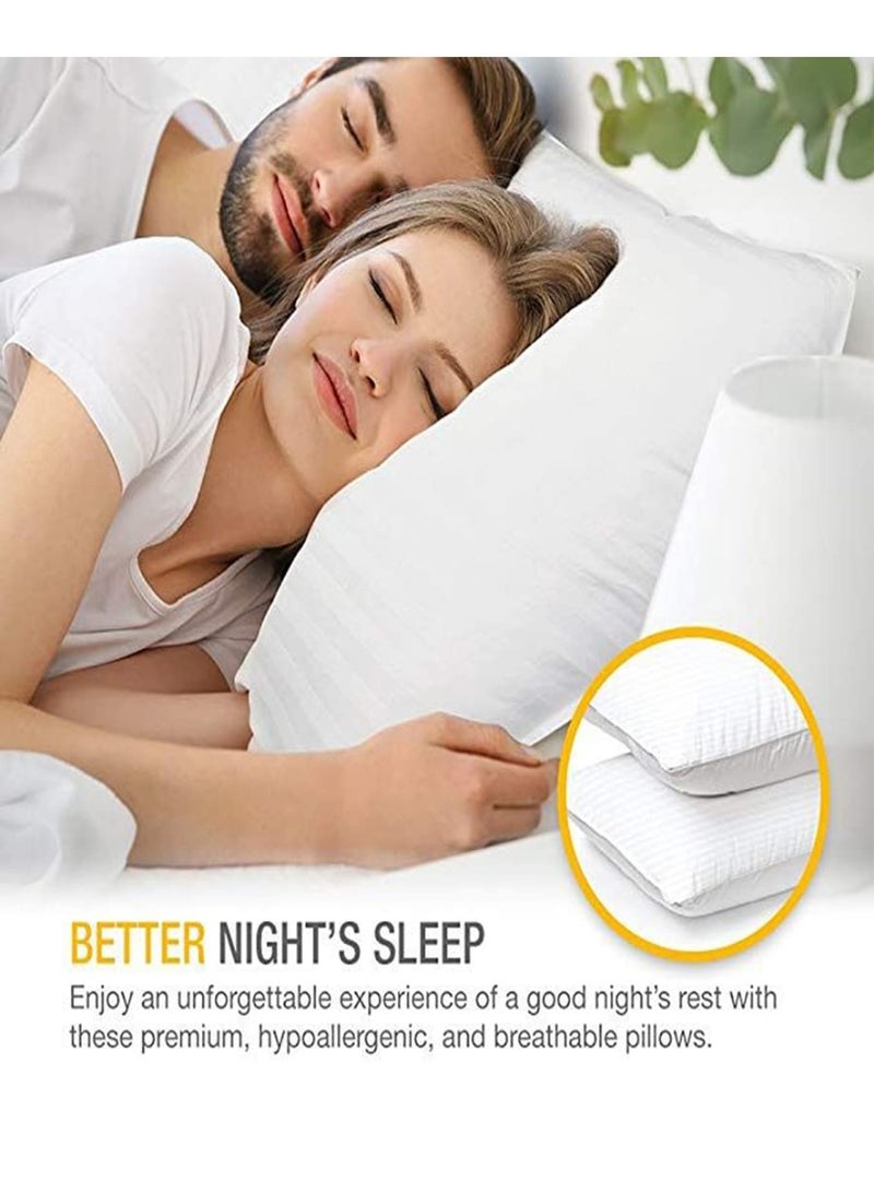 إي وورلد وسادتان كبيرتان بحجم كينج – محشوة بحشوة بديلة للريش بغطاء قطني 100%، مبردة وناعمة داعمة للنوم على الظهر أو الجانبين أو البطن - Image 5