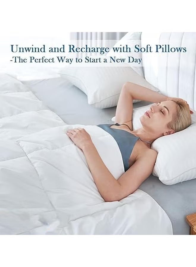 إي وورلد وسادتان كبيرتان بحجم كينج – محشوة بحشوة بديلة للريش بغطاء قطني 100%، مبردة وناعمة داعمة للنوم على الظهر أو الجانبين أو البطن - Image 2