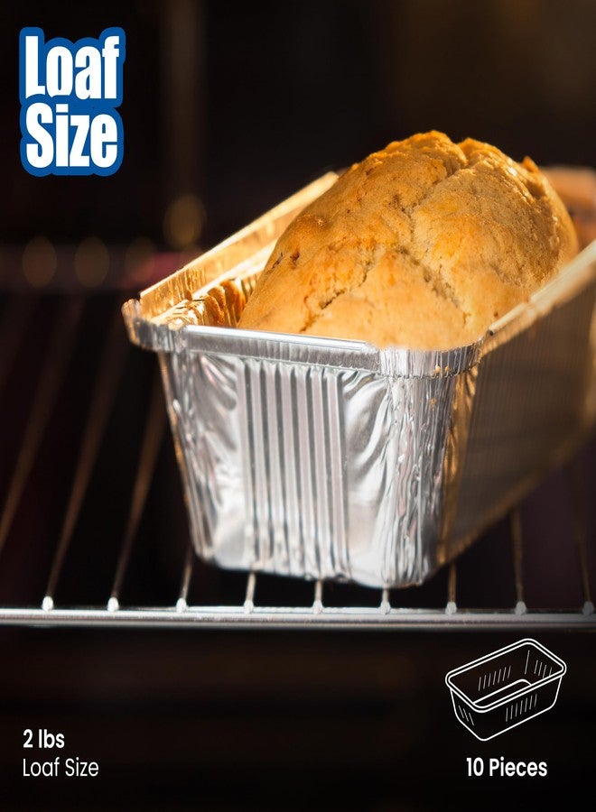 EHOMEA2Z Disposable Aluminum Loaf Pans 2lb for Baking, Serving and Storing - Heat Resistant Disposable Bread Loaf Pan Ideal for Hot/Cold Foods, Freezer & Oven Safe (10 Pack) - Image 3
