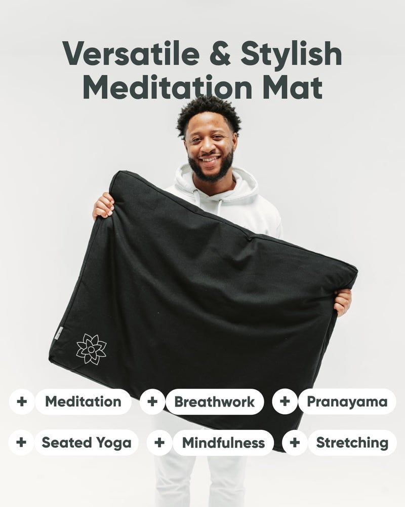 Mindful Modern Zabuton Meditation Mat - Cotton Filled Yoga and Meditation Pad - Zabuton Meditation Cushion for Kneeling and Sitting Support - Large Rectangular Sitting Floor Pillow for Bench or Zafu - Image 5