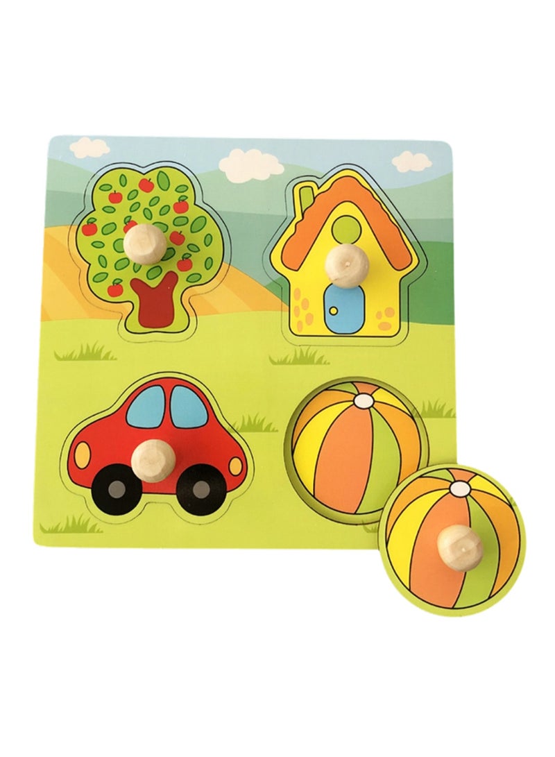 لعبة أحجية الصور المقطوعة الخشبية على شكل شجرة كبيرة مقاس 5.9 بوصة للأطفال من عمر 1 إلى 3 سنوات مع مقبض، لعبة أحجية تعليمية للأطفال الصغار لتعلم المهارات الحركية الدقيقة، هدية مثالية للأولاد والبنات - Image 1