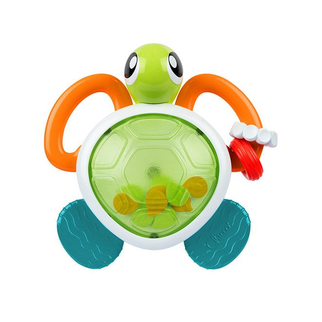 Chicco Lighting Turtle Rattle - Electronic Musical & Teething Toy, Multicolor, 6-36 Months, 12x4x13 cm, with Melodies & Lights - Image 1