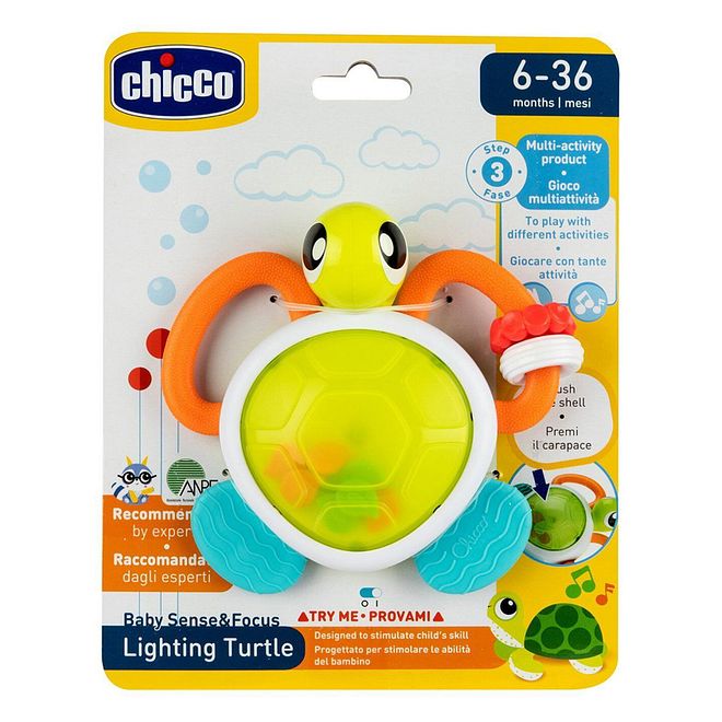 Chicco Lighting Turtle Rattle - Electronic Musical & Teething Toy, Multicolor, 6-36 Months, 12x4x13 cm, with Melodies & Lights - Image 5