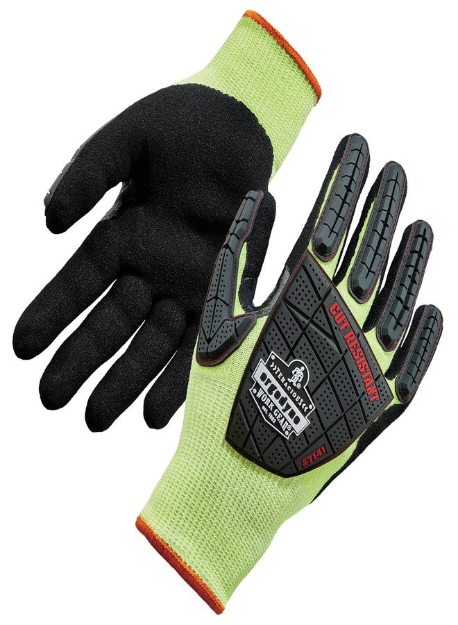 إرغوداين قفازات عمل Ergodyne ProFlex 7141 مطلية بالنتريل، مصنوعة من مادة مقاومة للقطع تسمح بالتهوية، مستوى مقاومة القطع A4، حماية من الصدمات على ظهر اليد - Image 1
