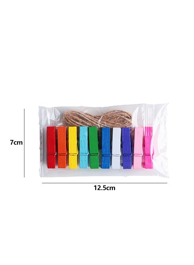 FUNCOT Natural Jute Rope + Wooden Clip Set (Color)  - Image 2