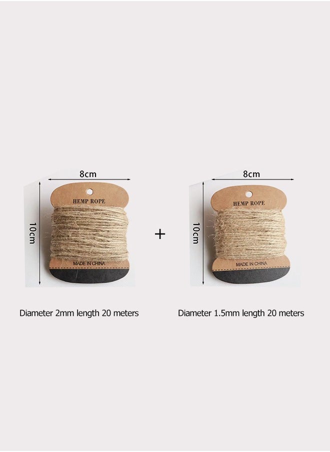 FUNCOT Natural Jute Rope + Wooden Clip Set (Color)  - Image 3