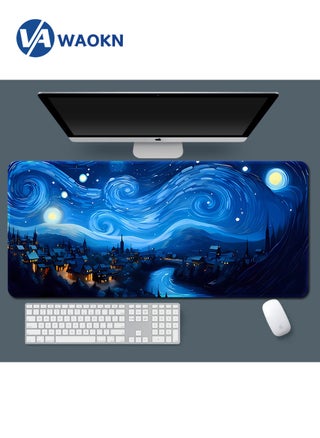E-Sports Large Gaming Mouse Pad Starry Town Pattern Extended Anti-Skid with Stitched Edges Waterproof Desk Pad with Non-Slip Base Computer Keyboard Pad Protector Super Creative Blue - pzsku/ZA1513FE0F4465E1698E0Z/45/_/1723518797/f114fc8d-e2b2-4d3f-8896-0bd26abca090