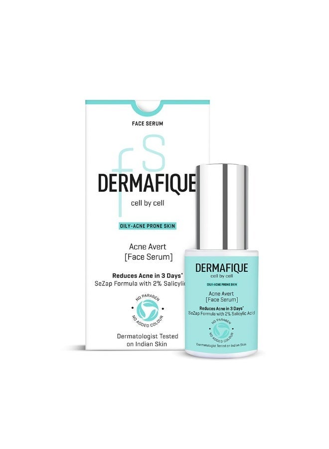 Dermafique Acne Avert Serum 30 ml, with 2% Salicylic Acid, Reduces Acne in 3 Days, for Oily-Acne Prone Skin - Image 4