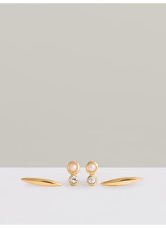 REISS Minnie: Micro Pearl & Bar Stud Earrings Set  - Image 1