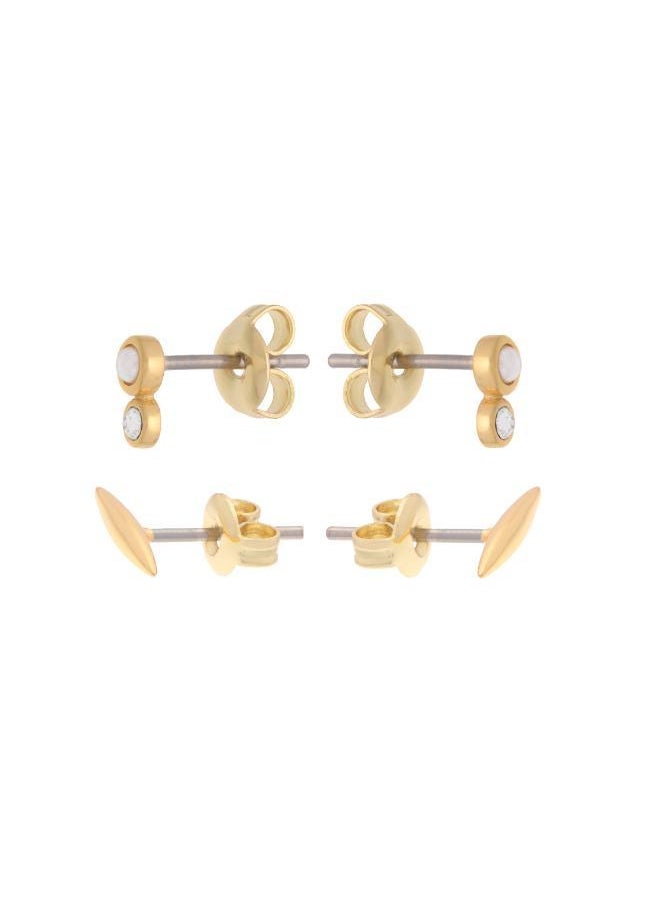 REISS Minnie: Micro Pearl & Bar Stud Earrings Set  - Image 3