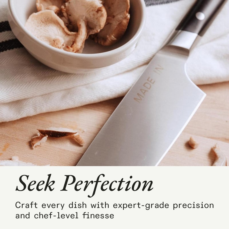 Madein Made In Cookware - 8" Chef Knife - Crafted in France - Full Tang With Truffle Black Handle - Image 4