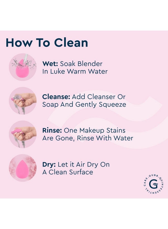 GUBB Professional Makeup Sponge Beauty Blender For Face Makeup - soft on skin |easy to hold | blends make up easily | Ideal for women | Suitable all skin types - Light Pink - Image 3