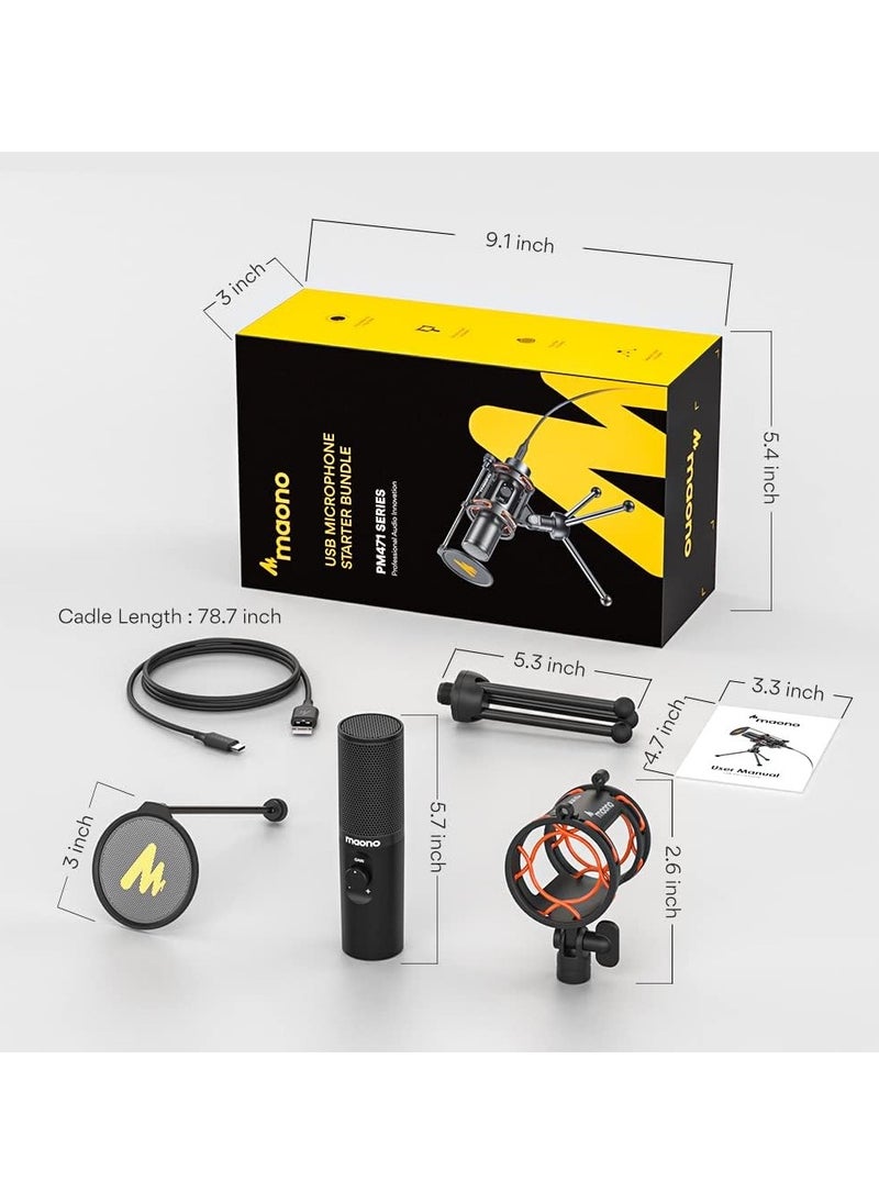 PM471 Condenser Cardioid Desktop USB Microphone