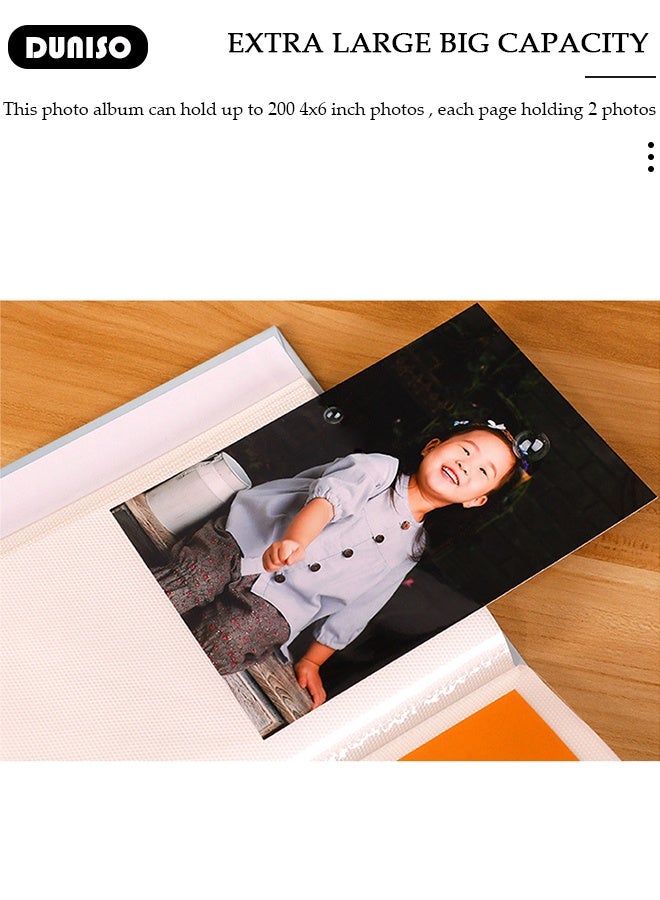 DUNISO Photo Album, Photo Album Book 100 Photos, Cartoon Cover Photo Book, Album for Family/Wedding/Travel/Baby, Artwork or Postcard Storage, Blank Pages Memory Book - Image 4