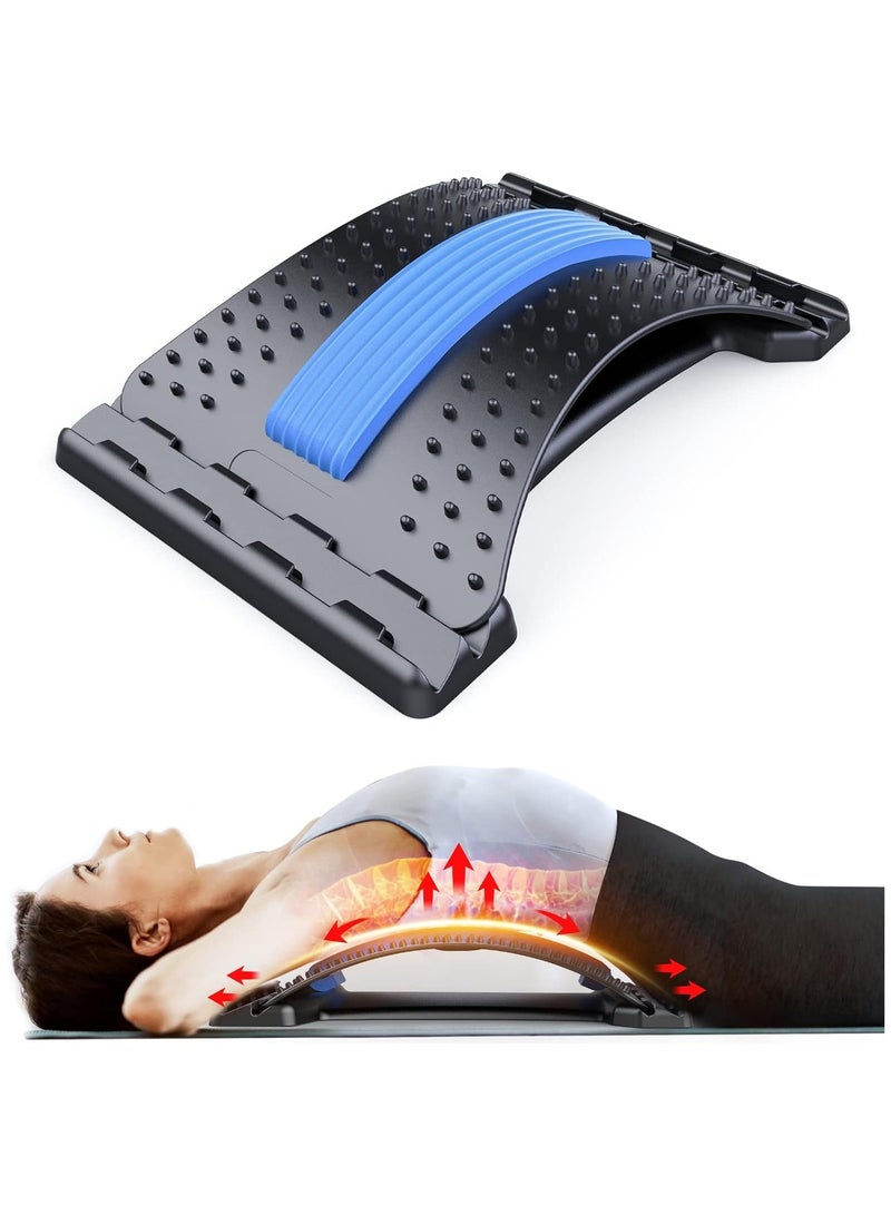 Magic Back Massager Stretcher Equipment Posture Therapy Corrector Back Stretch Spine Stretcher Lumbar Support Pain Relief (Blue)