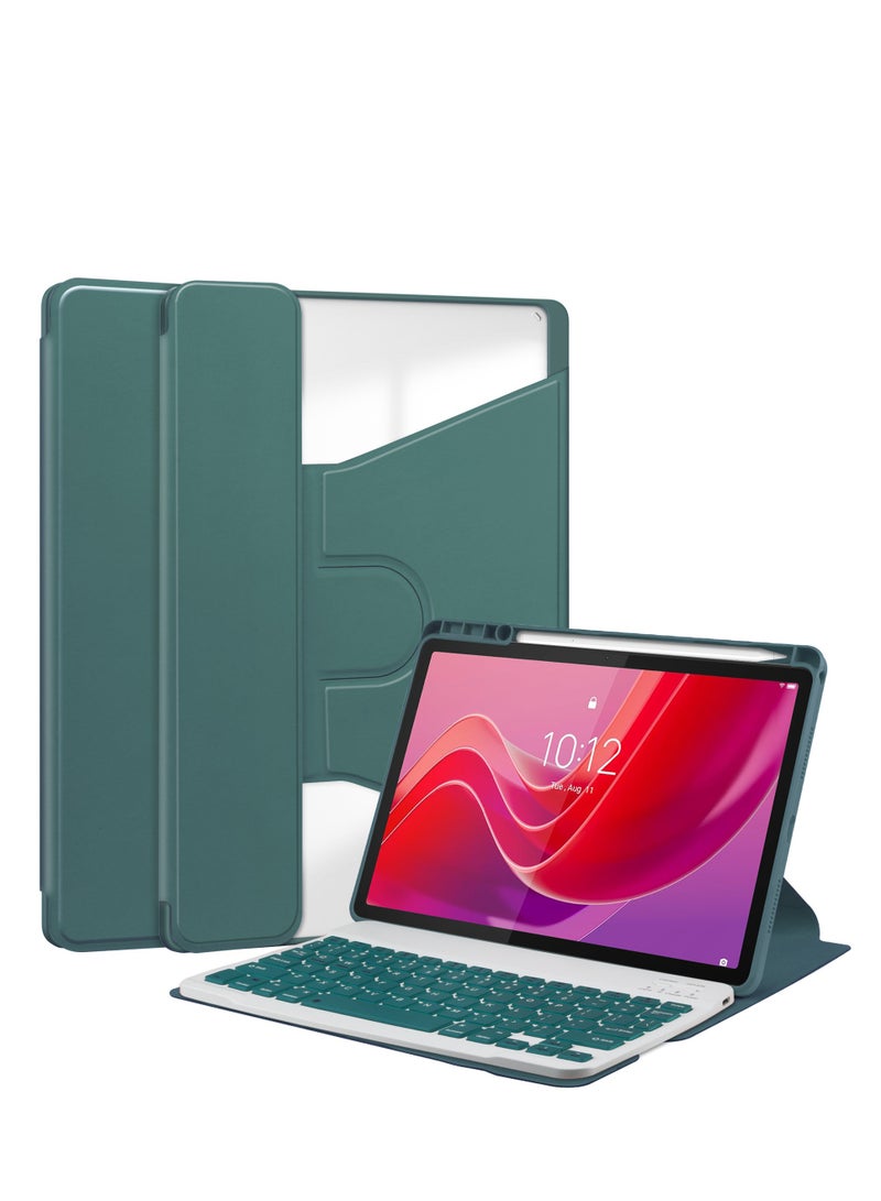 general For Lenovo Tab M11 TB330FU Acrylic Clear Swivel Tablet Case with Pen Tray and Detachable Wireless Bluetooth Keyboard