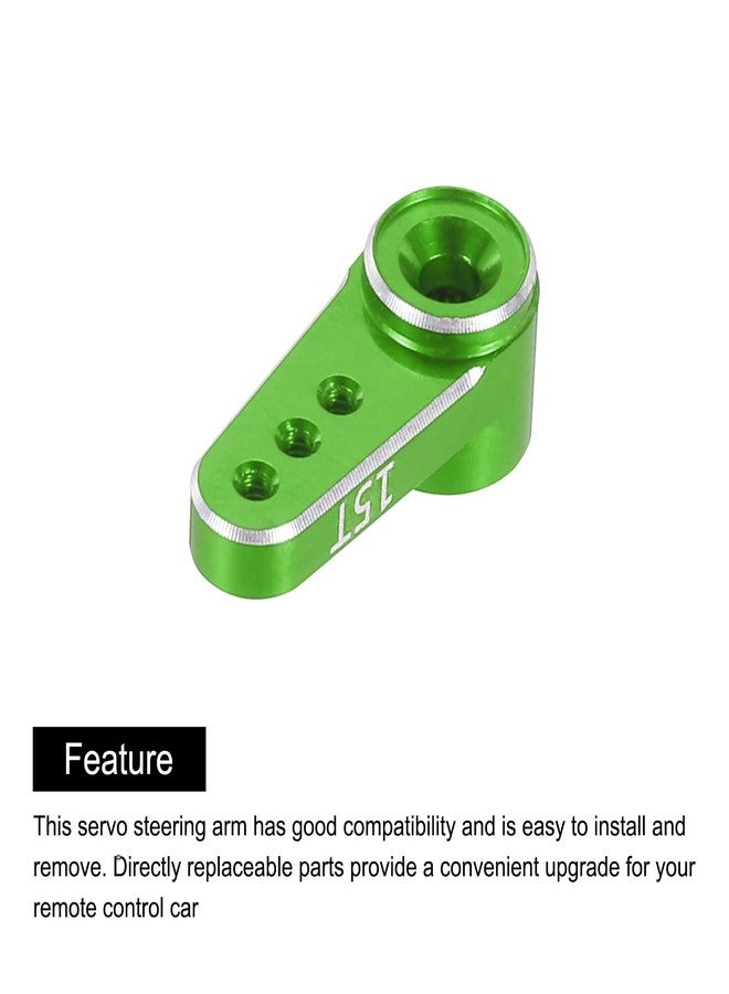 MECCANIXITY 4 Pcs Aluminum Servo Horn 15T Servo Horn Steering Short Arm 17.5mm Length Green Suitable for DIY RC Car/Boat/Airplanes Boat Model Accessories with Screws - Image 4