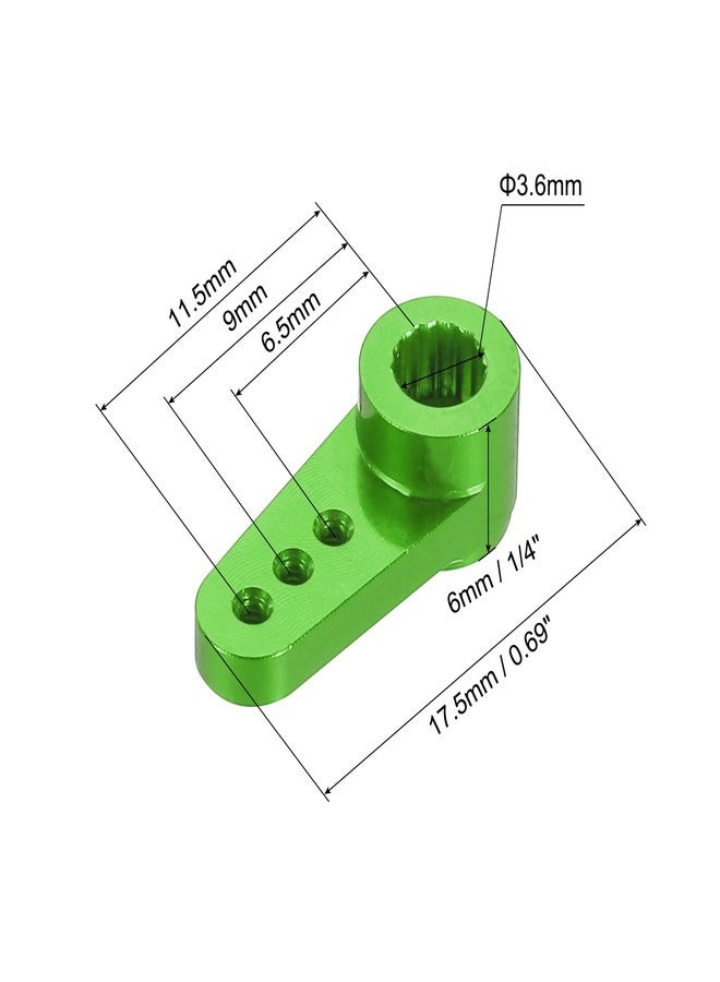 MECCANIXITY 4 Pcs Aluminum Servo Horn 15T Servo Horn Steering Short Arm 17.5mm Length Green Suitable for DIY RC Car/Boat/Airplanes Boat Model Accessories with Screws - Image 2
