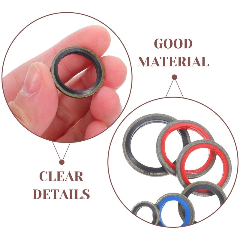 Engine Oil Drain Plug Gaskets 100pcs Aluminum Rubber Sealing Crush Washer Kit Automotive Oil Pan Replacement Maintenance - Image 4