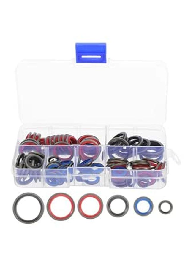 Engine Oil Drain Plug Gaskets 100pcs Aluminum Rubber Sealing Crush Washer Kit Automotive Oil Pan Replacement Maintenance - Image 1