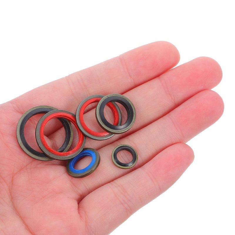 Engine Oil Drain Plug Gaskets 100pcs Aluminum Rubber Sealing Crush Washer Kit Automotive Oil Pan Replacement Maintenance - Image 5