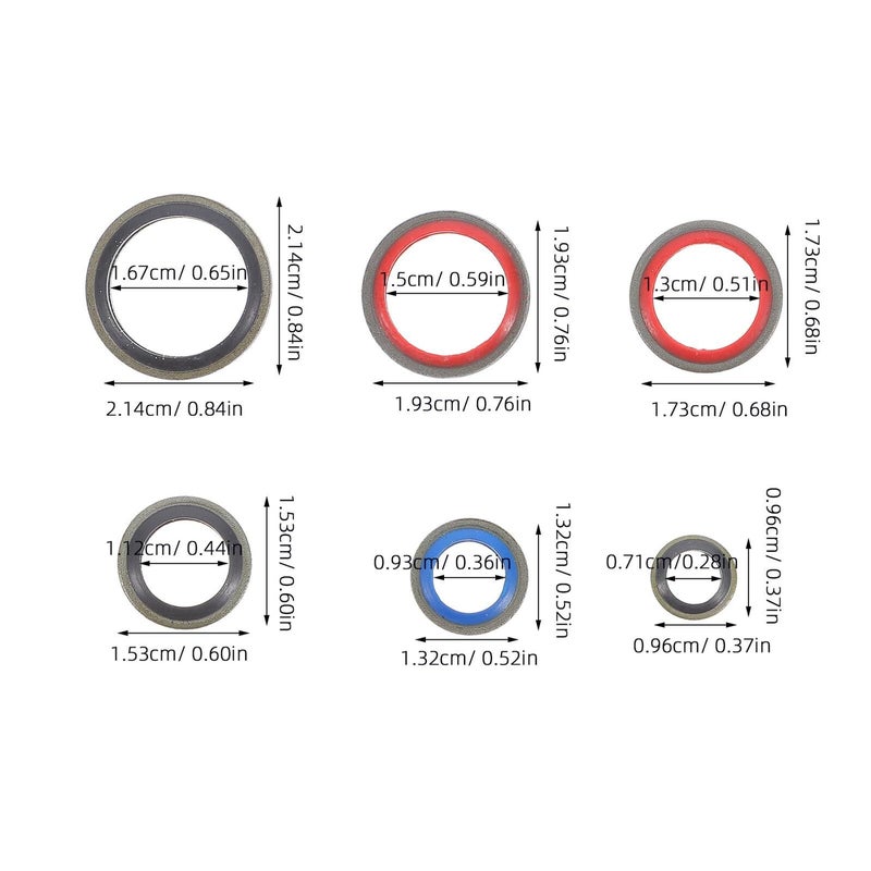 Engine Oil Drain Plug Gaskets 100pcs Aluminum Rubber Sealing Crush Washer Kit Automotive Oil Pan Replacement Maintenance - Image 3