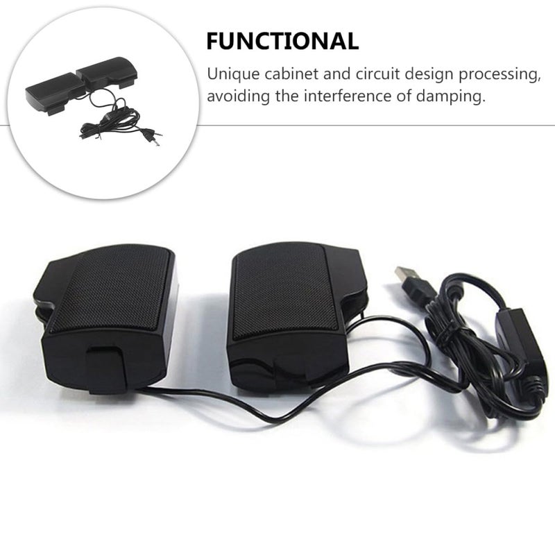 USB Powered Computer Speaker with Audio Jack High Resolution Digital Amplifier Portable Desktop Speaker for Laptop Clear Sound - Image 5