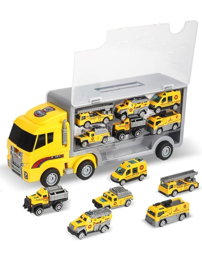 كيلا ألعاب أطفال للأولاد من عمر 3 إلى 9 سنوات، ألعاب بناء، سيارة، مركبة نقل مزدوجة الجوانب، مركبة هندسية من سبائك معدنية مصبوبة، هدايا للأطفال من عمر 3 إلى 4 سنوات، حفلات أعياد الميلاد، الأولاد والبنات - Image 1