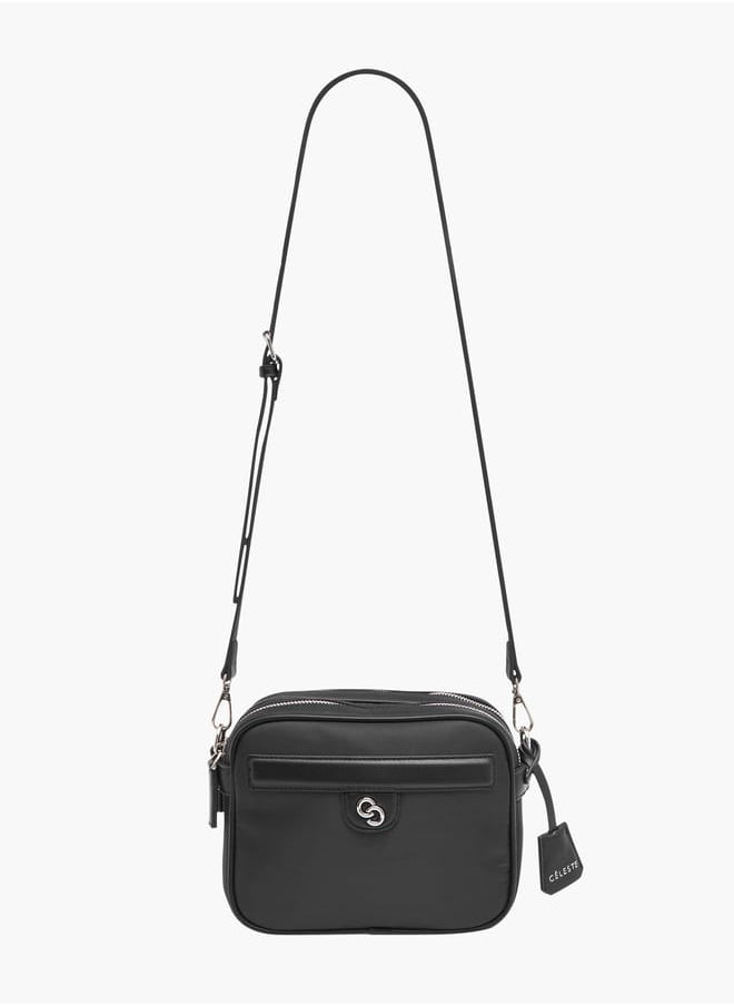 Celeste Womens Textured Crossbody Bag With Adjustable Strap And Zip Closure  - Image 2